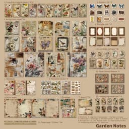 201 Pcs Vintage Aesthetic Scrapbook Paper Set Bullet Junk Journal Kit With Scrapbook Paper Tape DIY Materials For Journaling