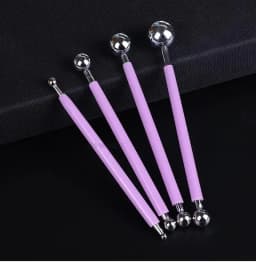 Pottery Dots Sculpture Tool Stainless Steel Polymer Clay Shape Pen Metal Ball Clay Carving DIY Ceramics Decorating Tools