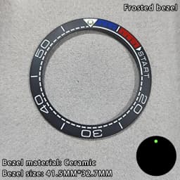 41.5mm Sloping Ceramic/Aluminum Luminous Bezel Insert For 43mm Case Watch Accessories Inner Diameter 32.7mm Bezel Accessories