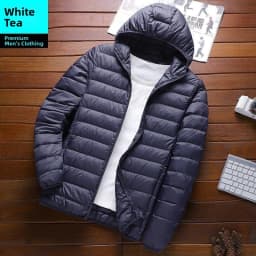 Men's Winter Lightweight down Cotton Jacket Short Casual Stand Collar Warm Top Dad's Cotton Coat Outerwear Slim Fit Style