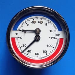 Compact Temperature Pressure Gauge 10cm Diameter 0-10 Bar 0-120 ℃ Fits for Floor Heating System Thermo-manometer Boiler