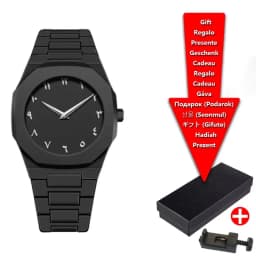 Classic Middle Eastern Arabic Numeral Dial Blue Gold Quartz Watch for Men's Casual TPU Plastic Waterproof Watch Can Customize