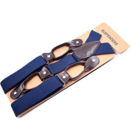 3.5 X 120cm Button Suspenders Men Braces Dark Brown Leather Vintage Pants Strap Belt for Trouser Jockstrap Hombre Suspensorios