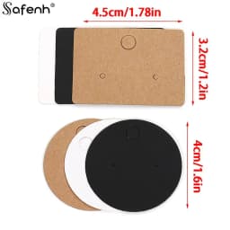 100pcs Round Cardboard Earring Display Cards Blank Kraft Paper Jewelry Hanging Tags For Earring Ear Studs Selling Packaging