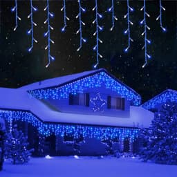 Christmas Decorations 2026 LED Curtain Lights 8 Modes 5-25m Outdoor Icicle Lights EU/US Plug In Street Festoon For House Decors