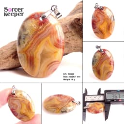 High Quality Pendentif Real Natural Crazy Lace Agate Stone Pendant Chains Necklace For Women's & Men's Jewelry Making BK996H