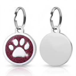 Free Personalized Dog Cat Plate Tags Engraved Puppy Pet ID Name Collar Tag Alloy Paw Glitter Pendant Pets Dogs Accessories
