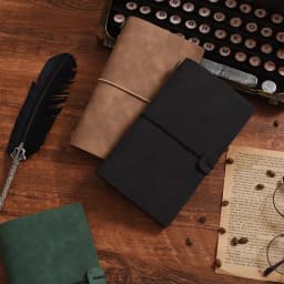 A6 Vintage Notebook PU Leather Blank Kraft Diary Note Book Journal Sketchbook Stationery School Office Supplies