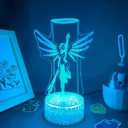 Overwatches OW Game Figure Mercy 3D Led Neon Night Lights Birthday Gift For Friends Gaming Room Table Cool Decor Mercy Lava Lamp