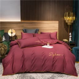 Svetanya Solid Cotton Embroidery Bed Linens Hotel Home Bedding Sets Sheet Pillowcase Duvet Cover Set