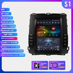 Hizpo 2 Din Android Car Radio Multimedia For Toyota Land Cruiser Prado 120 Lexus GX470 2002-2009 For Tesla Style GPS Carplay DSP