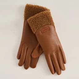 Winter Thickened Fleece Lined PU Leather Suede Gloves Women Outdoor Cycling Drive Windproof Touch Screen Keep Warm Gloves