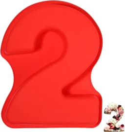 LMETJMA 10inch 3D Large Number Cake Mold 0-9 Digital Silicone Cake Pans Baking Forms for Birthday and Wedding Anniversary JT131