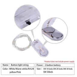 1M 2M 3M 5M LED Fairy Light Copper Wire String Light Night Lamp Mini Christmas Garland Light Waterproof for Wedding Xmas Party