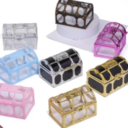 1pcs Mini Gold/Silver Transparent Jewelry Storage Box Plastics Box Wedding Gifts Packaging Box Jewelry Keepsake Treasure Chest