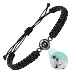 Custom Photo Projection Bracelet Adjustable Woven Titanium Steel Pendant DIY Picture Bracelet Jewelry Valentine's Day Gift