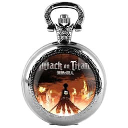 Attack on Titan Design Glass Dome Chain Pocket Watch Kids Necklace Pendant Clock Gift Women Men Reloj De Bolsillo