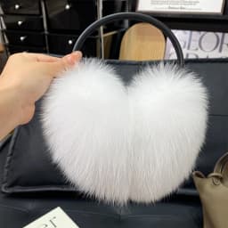 2027 New Winter Natural Real Fox Fur Earmuffs Plush Warm Decorate Women Cute Solid Ear Warmer Headphones Neck Warm Bib Scarf