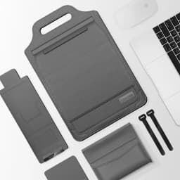 Laptop Holder Case for MacBook Pro Air 16 15.4 13.3 12 11 Bag PU Leather Sleeve Detachable Notebook Cover with Phone Holder