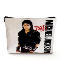 Super Star Michael Jackson Cosmetic Bag Double Print Makeup Bags Women Wedding Handbag Lady Travel Organizer Child Wallet