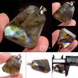 Stone Craft Natural Labradorite Raw Stone Polishing Geometric Shape Crystal Labradorite Pendent Exquisite Natural Training Stone