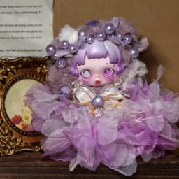 Doll Clothes For Skullpanda V3 You Found Me Series Ratty Bear Purple Dress Replacement10cm Mini Doll Outfit Accessories Gifts