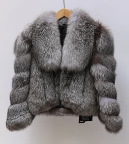 Women's Luxury Natural Fox Fur Jacket Long Turn-Down Collar Real Fox Fur Jacket Turn-down Collar Luxury