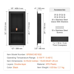 SucceBuyShower Niche Ready for Tile Shelf Organizer Corners Niche Recessed Sealed Protection Soap Storage for Shower Bathroom