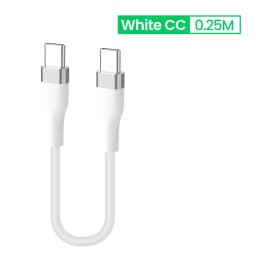PD 100W Fast Charging Silicone Type C to Type C Cable 0.25/0.5M Short USB C Data Cord For iPhone 15 16 Samsung Notebook iPad