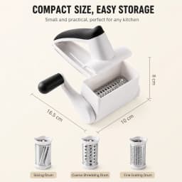 Handheld Rotary Cheese Grater 3 Interchangeable Drums Manual Vegetable Slicer Shredder For Kitchen Pasta Salad Prep