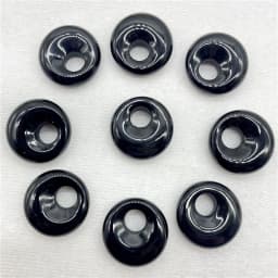 18mm Natural Gem Stone Quartz Crystal Amethyst Donut Charm Beads Pendant For Diy Jewelry Making Necklace Accessories 10pcs