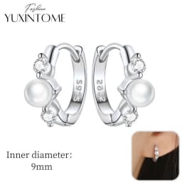 925 Sterling Silver Ear Needle Hoop Earrings Crystal Circle Small Huggie Earrings for Women Simple Females Girls Jewelry