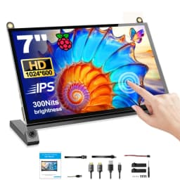 Raspberry Pi 5 7/8 Inch Screen, IPS TFT LCD HDMI Display Touch Screen Monitor 1024*600 1920*1200 HDMI Speaker for DIY Student