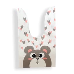10/20pcs Cute Rabbit Ear Bags Plastic Cookie Candy Gift Bags For Easter Party Biscuits Snack Baking Packing Supplies Kids Gifts