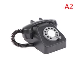 1:12 Dollhouse Miniature Vintage Phone Model Simulation Mini Retro Telephone Doll Furniture Decor Accessories For Kids Toys Gift