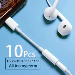 10pcs 3.5mm Aux Jack Lightning Adapter For Iphone, Compatible With Iphone 14 Pro Max/14 Pro/14 Plus/14/13/12/11/X/Pro Max Series
