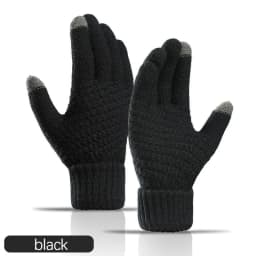 Wool Knitted Gloves Unisex Pineapple Texture Touchscreen Elastic Gloves Winter Warm For Cycling Jacquard Students Gloves