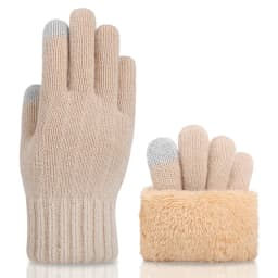 Female Winter Warm Knitted Full Finger Gloves Men Solid Woolen Touch Screen Mittens Women Thick Warm Cycling Driving Gloves H46