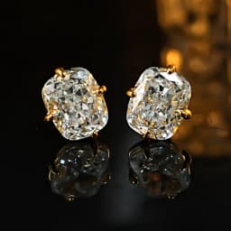 Exquisite 925 Sterling Silver Ice Flower Long Pillow-Shaped White Zircon Stud Earrings Simple Single Diamond Gold Earrings