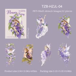 JIANWU Vintage Flower Elf Character Landscape Material Collage Scrapbooking PET Sticker Creative DIY Journal Stationery