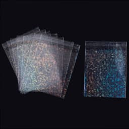 50pcs Holographic Laser Self Adhesive Bag Transparent Laser Fragment Plastic Pouch for Flash Badge Package Bag Card Sleeves