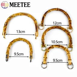 1/2Pcs Deepeel Natural Bamboo Handle Clutch HandBag Frame Replacement U-shaped Handles for Woven Bag Luggage Hardware Accessory