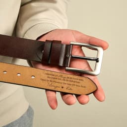 Personalized Belt Gifts for Father's Day Him Custom Text Engraved Genuine Leather Belts【Confirm Text Via Chat Before Ordering】