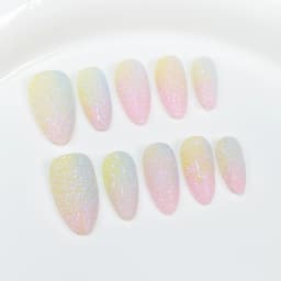 10pcs Red Full Cover Nail Tips Mid-length Almond Handmade False Nails Art Wearable Solid Color Cat's Eye Press on Fake Nails Set