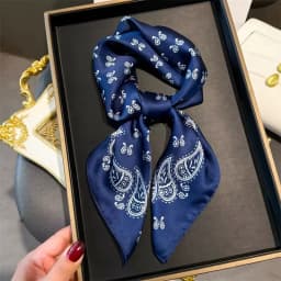 2025 New Paisley Print Small Square Scarf Soft Satin Silk-like Thin Neck Scarf Mature Style Sunscreen Headscarf For Women