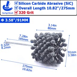 320Grit Cylinder Hone Ball Brush Tool Silicon Carbide Metal Engine Valve Guides Deburring Carbon Removal Crosshatching Polishing