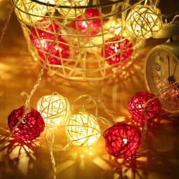 2M/6M/10M Rattan Ball String Light USB/Battery Box Party Christmas Wedding Holiday Light Home Garden Patio Party Fairy Light