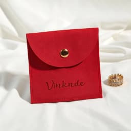 100pcs Soft Microfiber Jewellery Pouches Half Circle Snap Flap Custom Logo Suede Button Bag For Earring Ring Jewelry Packaging