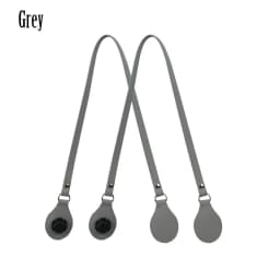 New Arrival Tanqu Long Edge Painting Handles Leather Flat PU Belt Drop End with Silver Rivet for OBag for EVA O Bag Body