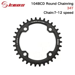Deckas 104BCD Round Narrow Wide Chainring MTB Mountain Bike Bicycle 104BCD 32T 34T 36T 38T Crankset Tooth Plate Parts 104 BCD